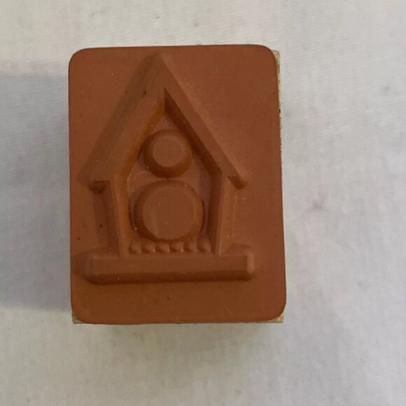 RUBBER STAMP Wood Block Lot Birds Birdhouse Twig 4 stamps Crafts Cards Scrapbo - Picture 8 of 10